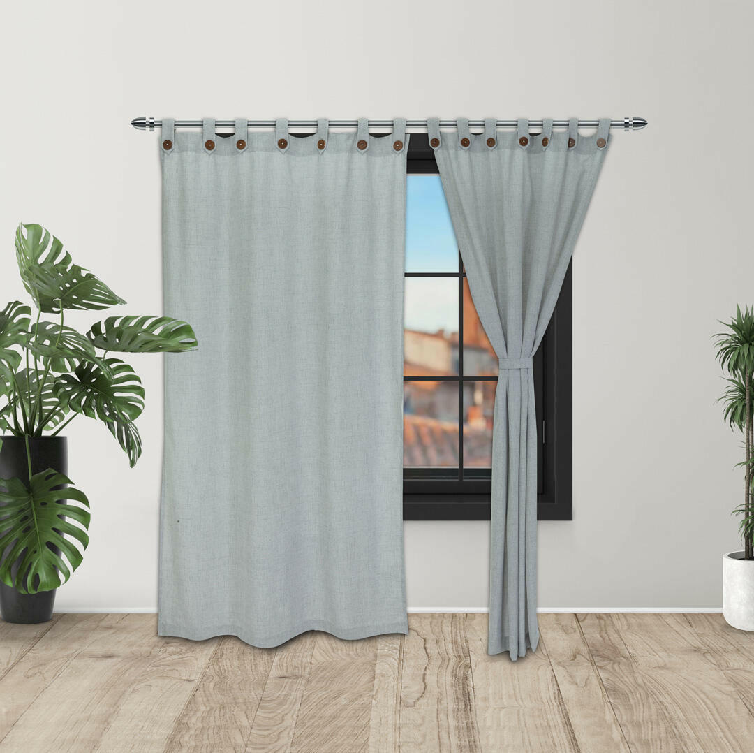 YoungsTex Cortinas de lino gris claro Blackou para dormitorio,  oscurecimiento de habitación completa, cortinas de lino sintético para  ventana